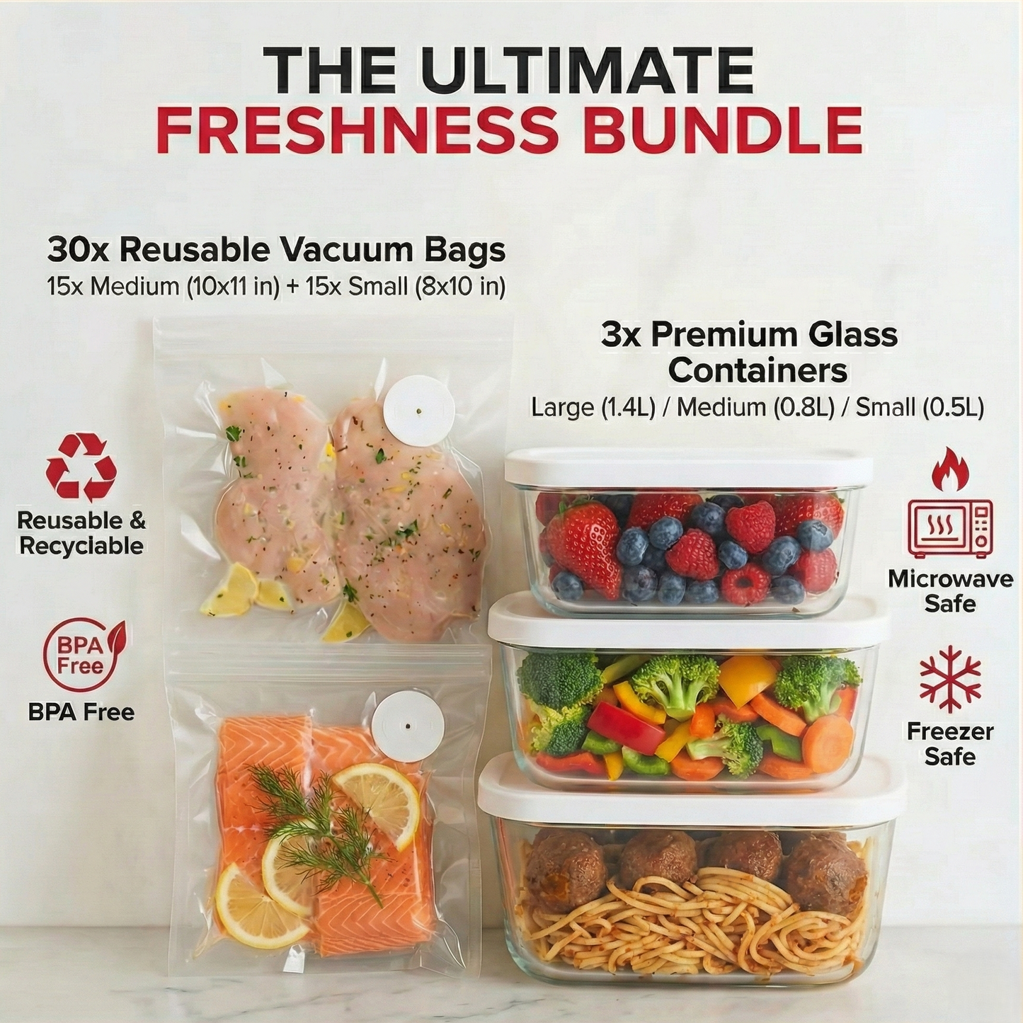 HomePlus™  Handheld Vacuum Sealer Food Storage Bundle
