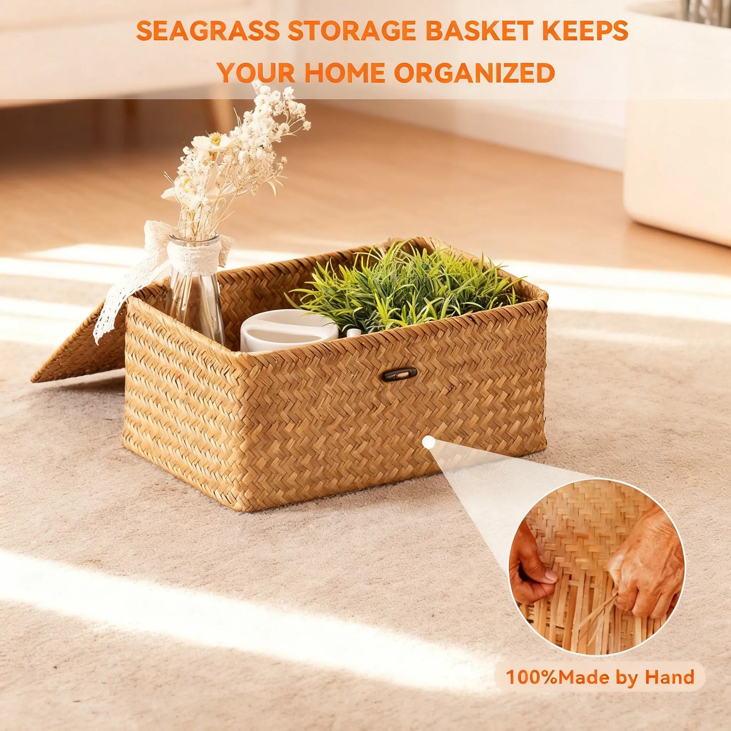 Handwoven Seagrass Storage Basket (3 Sizes)