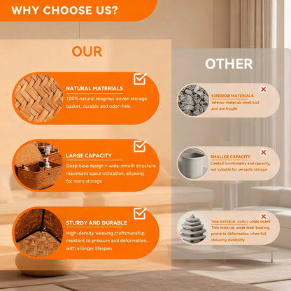 Handwoven Seagrass Storage Basket (3 Sizes)