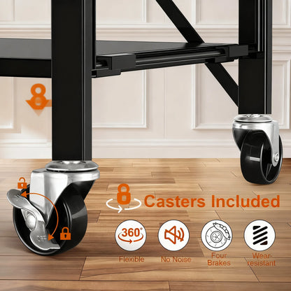 Adjustable 3-in-1 DIY Storage Shelf with Casters