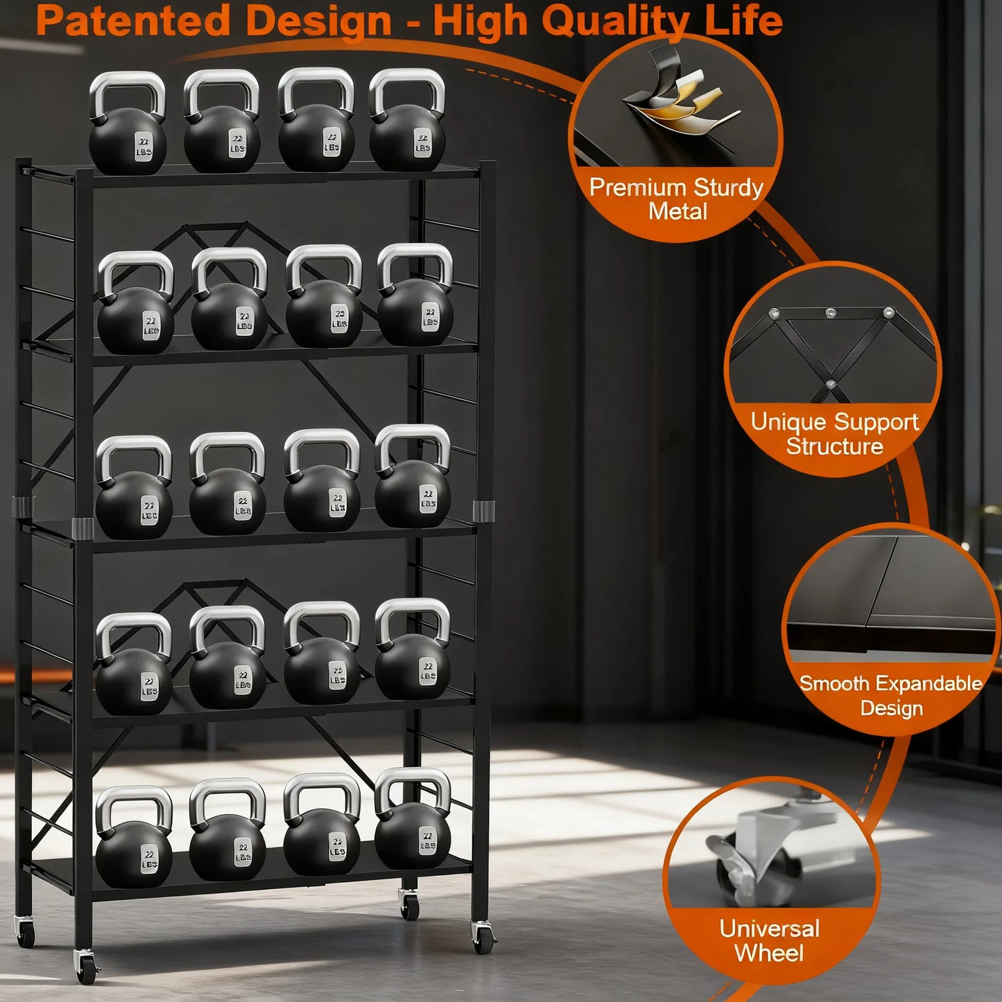 Adjustable 3-in-1 DIY Storage Shelf with Casters