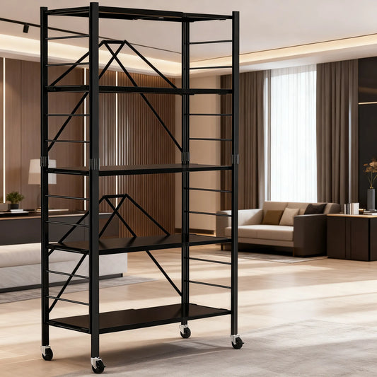 Adjustable 3-in-1 DIY Storage Shelf with Casters