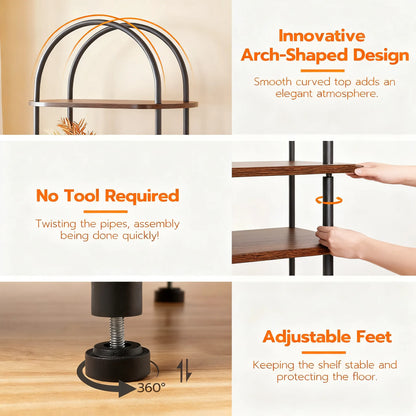 5-Tier Arch-Shaped Vintage Storage Shelf