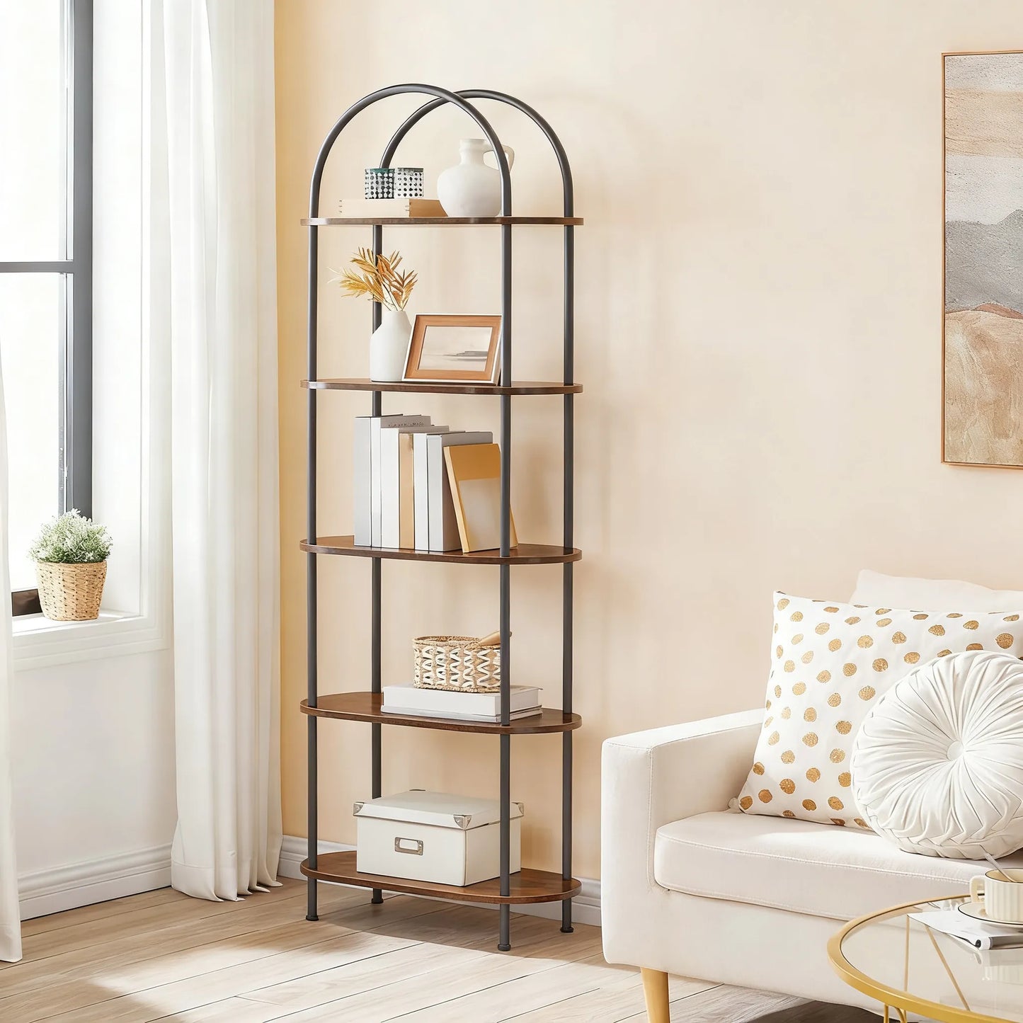 5-Tier Arch-Shaped Vintage Storage Shelf
