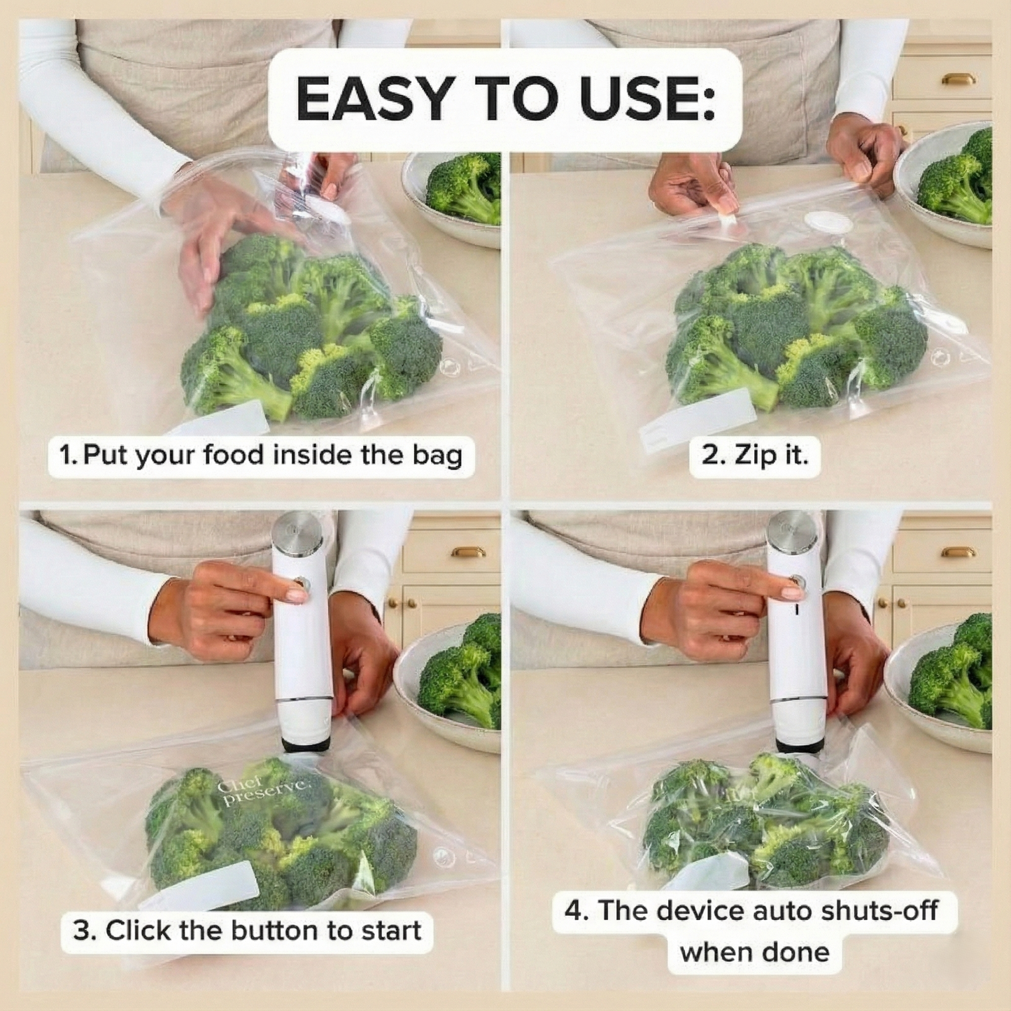 HomePlus™  Handheld Vacuum Sealer Food Storage Bundle