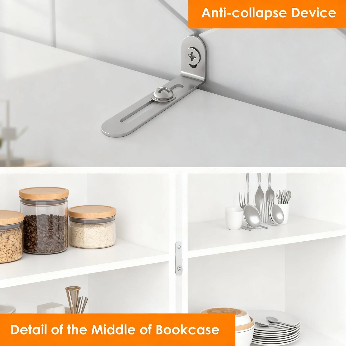 Multi-Tier White Open Storage Bookcase