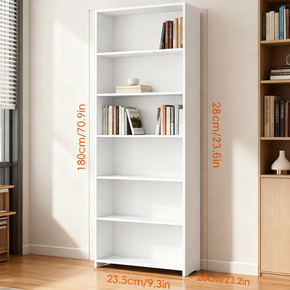 Multi-Tier White Open Storage Bookcase
