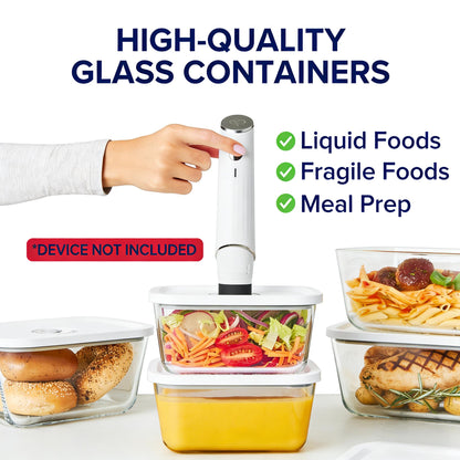 3-Piece Vacuum-Seal Glass Food Storage Container Set