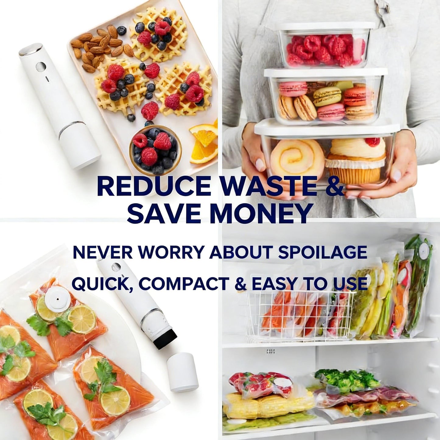 3-Piece Vacuum-Seal Glass Food Storage Container Set